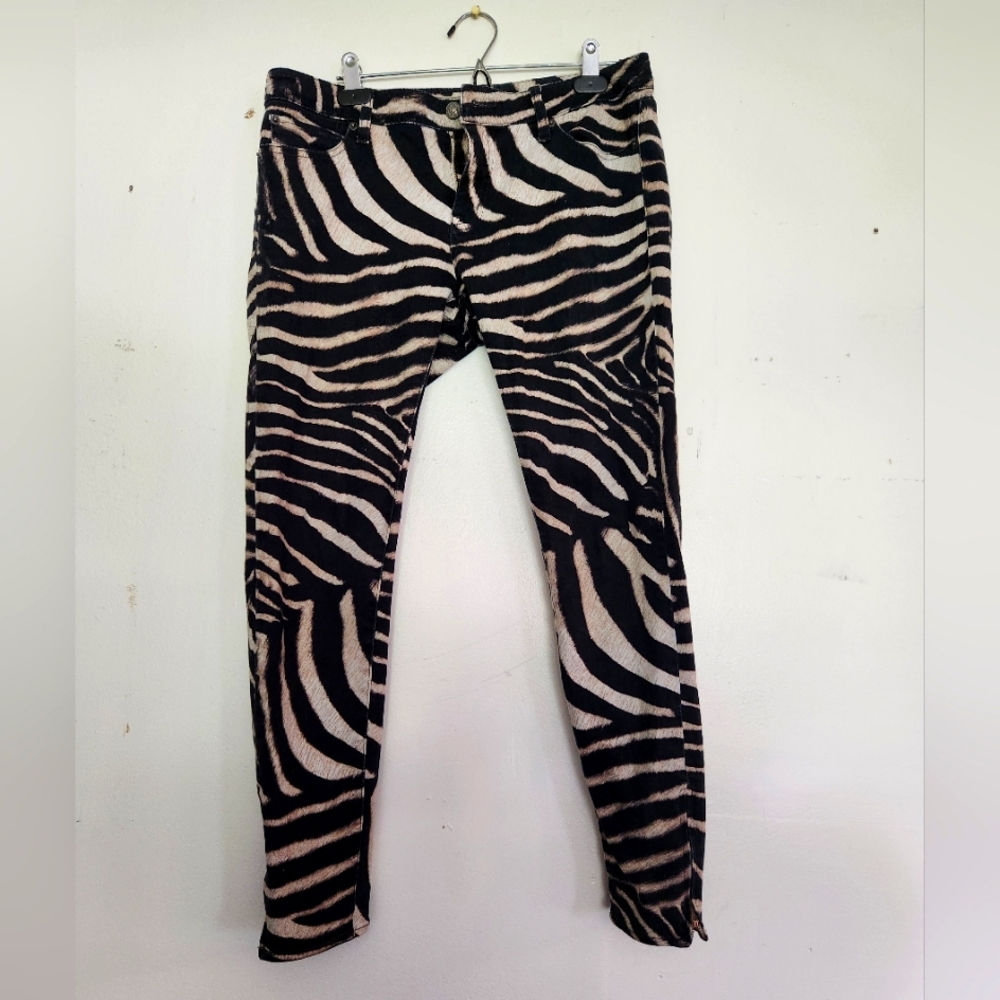 Animal print zebra jeans all over rock and roll